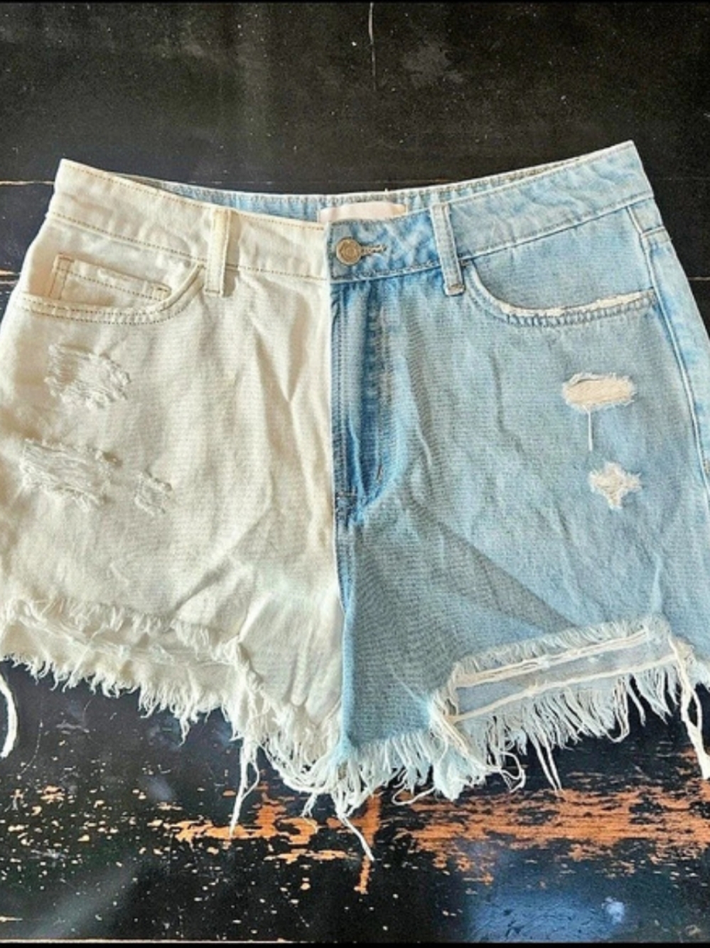 Vervet Color Block Denim Jean Shorts Size Medium